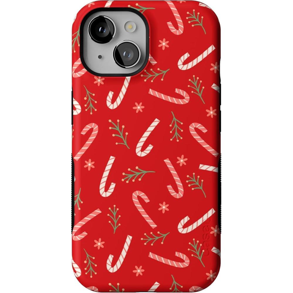 imageCasely iPhone 15 Case  Peppermint Kiss  Candy Cane  Bold Protective Design  MagSafe Compatible Design