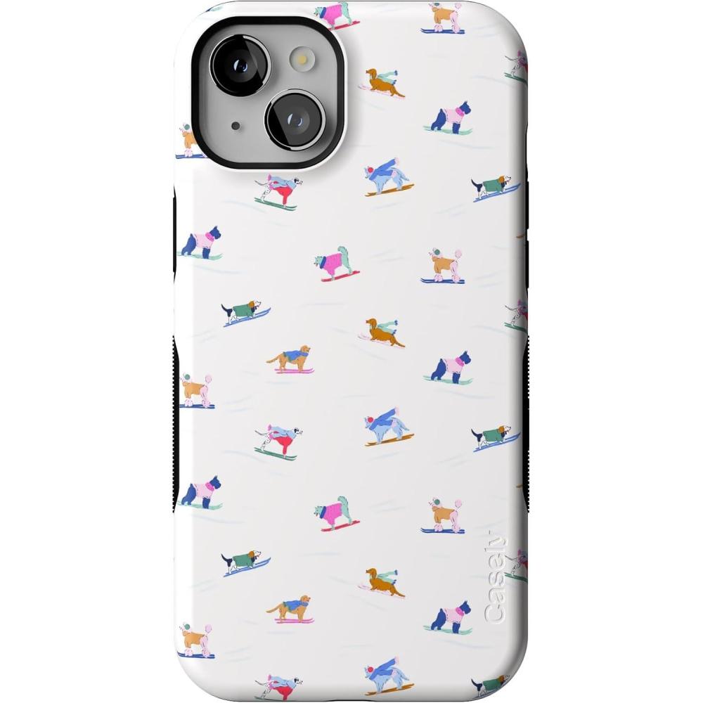 imageCasely iPhone 15 Case  Powder Pups  Dog Sled  Bold Protective Design  MagSafe Compatible Design