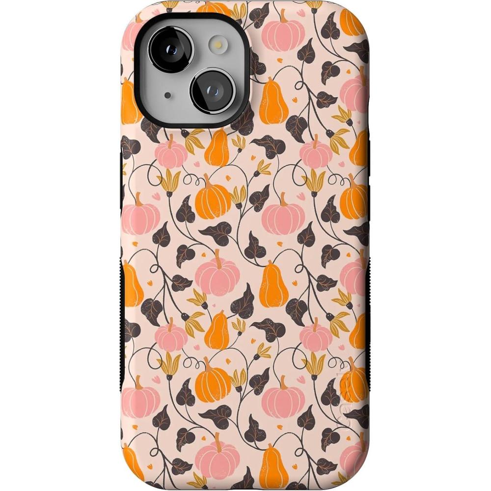 imageCasely iPhone 15 Case  Pumpkin Princess  Harvest Vines  Bold Protective Design  MagSafe Compatible Design