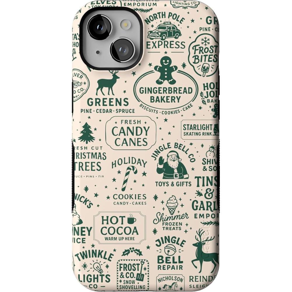 imageCasely iPhone 15 Case  Santas Stamps  Holiday Market  Bold Protective Design  MagSafe Compatible Design