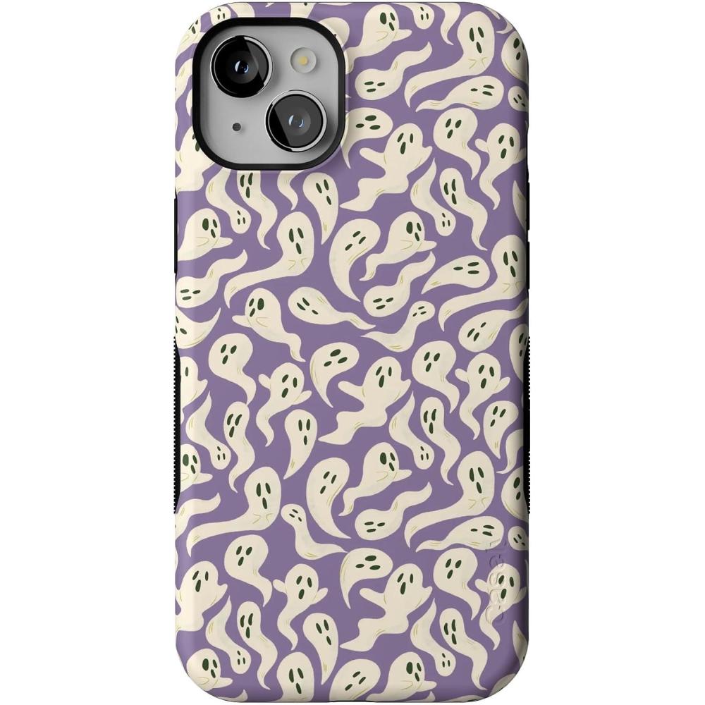 imageCasely iPhone 15 Plus Case  All Bood Up  Purple Ghost  Bold Protective Design  MagSafe Compatible Design