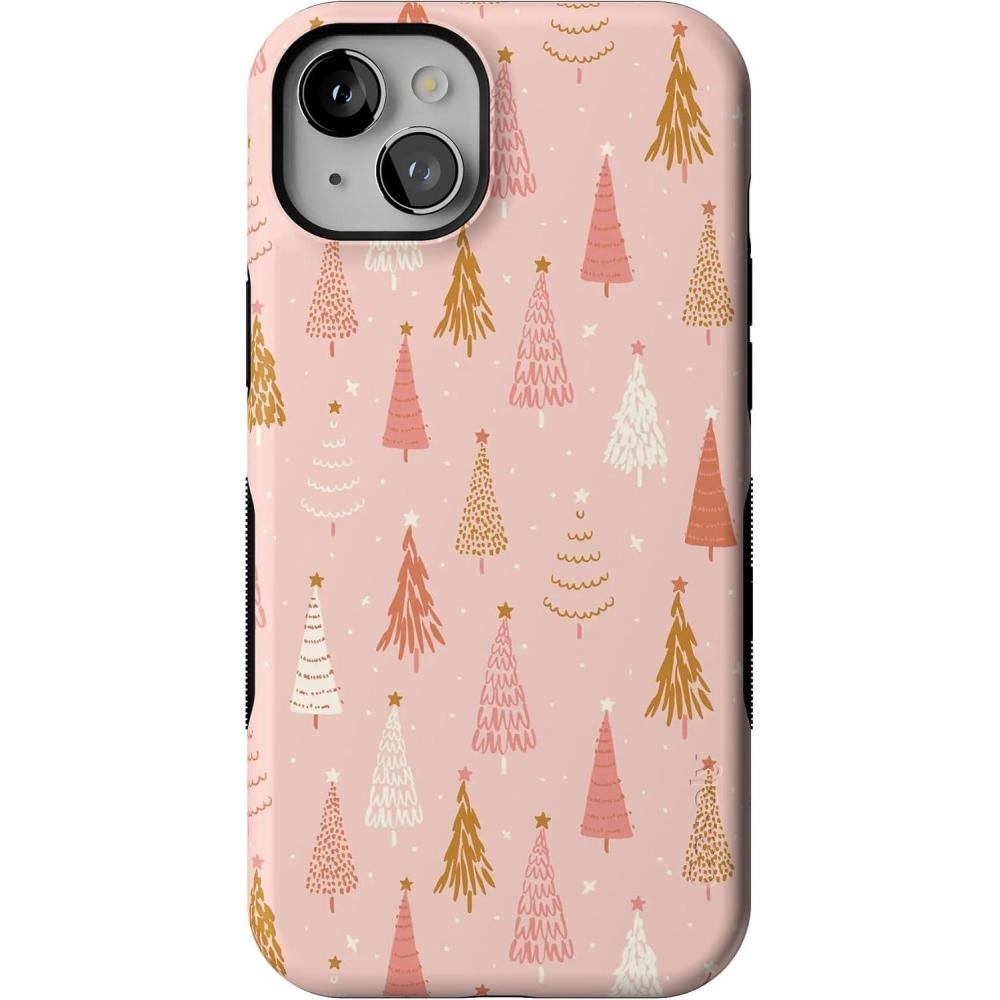 imageCasely iPhone 15 Plus Case  Bubblegum Forest  Christmas Tree  Bold Protective Design  MagSafe Compatible Design