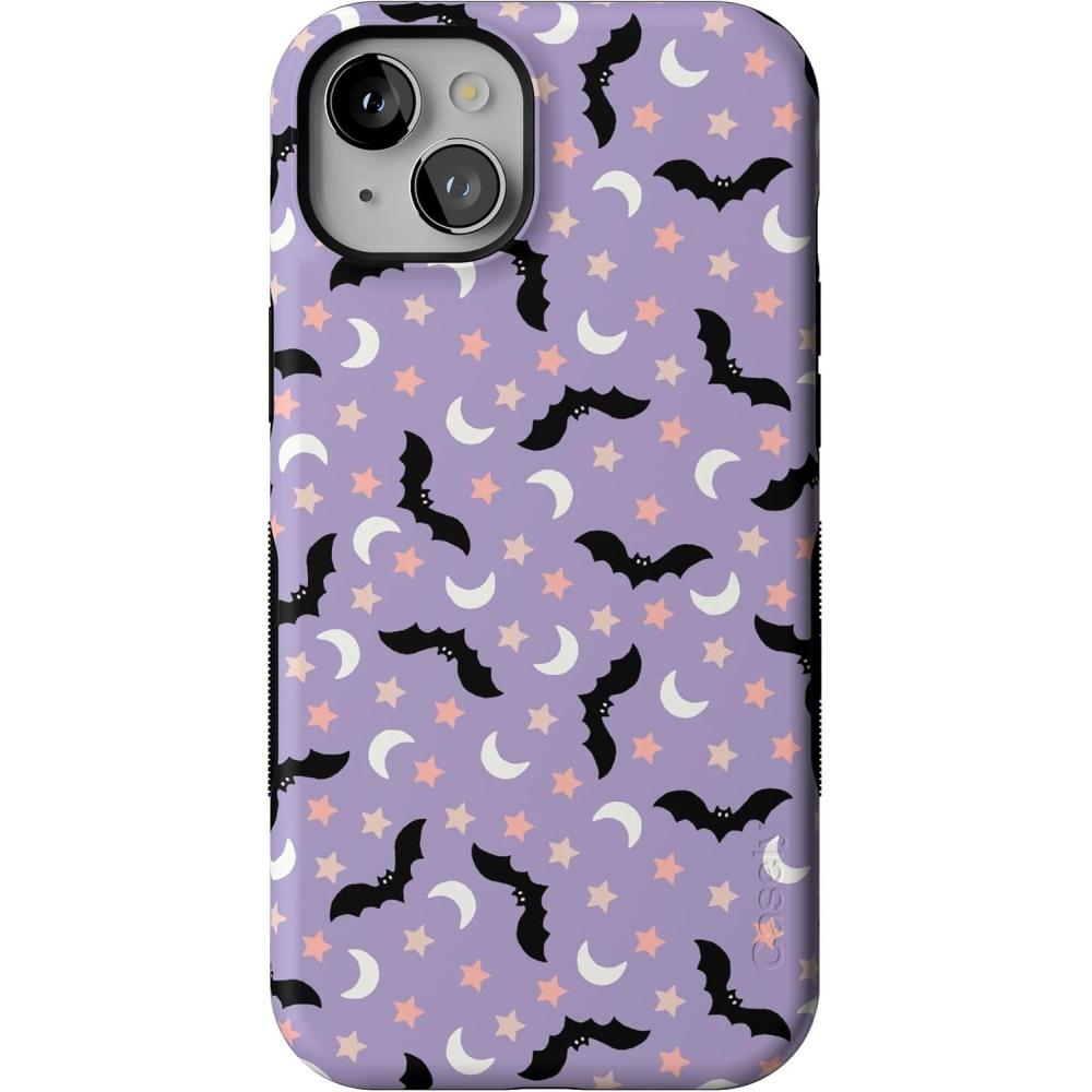 imageCasely iPhone 15 Plus Case  Midnight Flight  Celestial Bats  Bold Protective Design  MagSafe Compatible Design