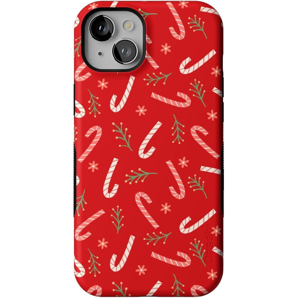 imageCasely iPhone 15 Plus Case  Peppermint Kiss  Candy Cane  Bold Protective Design  MagSafe Compatible Design
