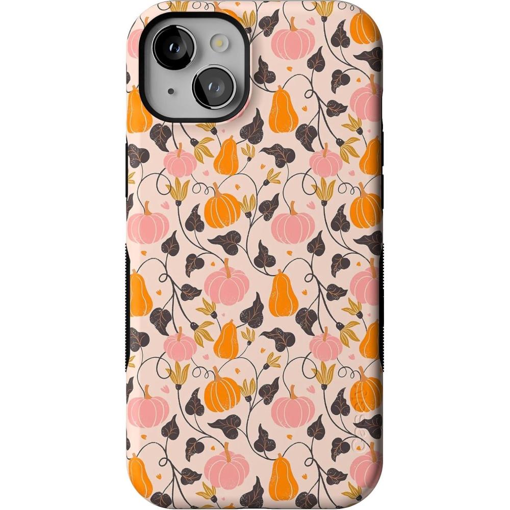 imageCasely iPhone 15 Plus Case  Pumpkin Princess  Harvest Vines  Bold Protective Design  MagSafe Compatible Design