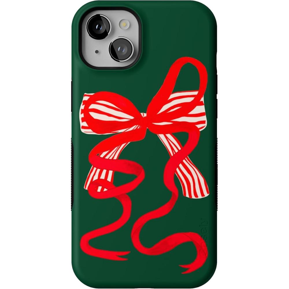 imageCasely iPhone 15 Plus Case  Santas Favorite  Holiday Bow  Bold Protective Design  MagSafe Compatible Design