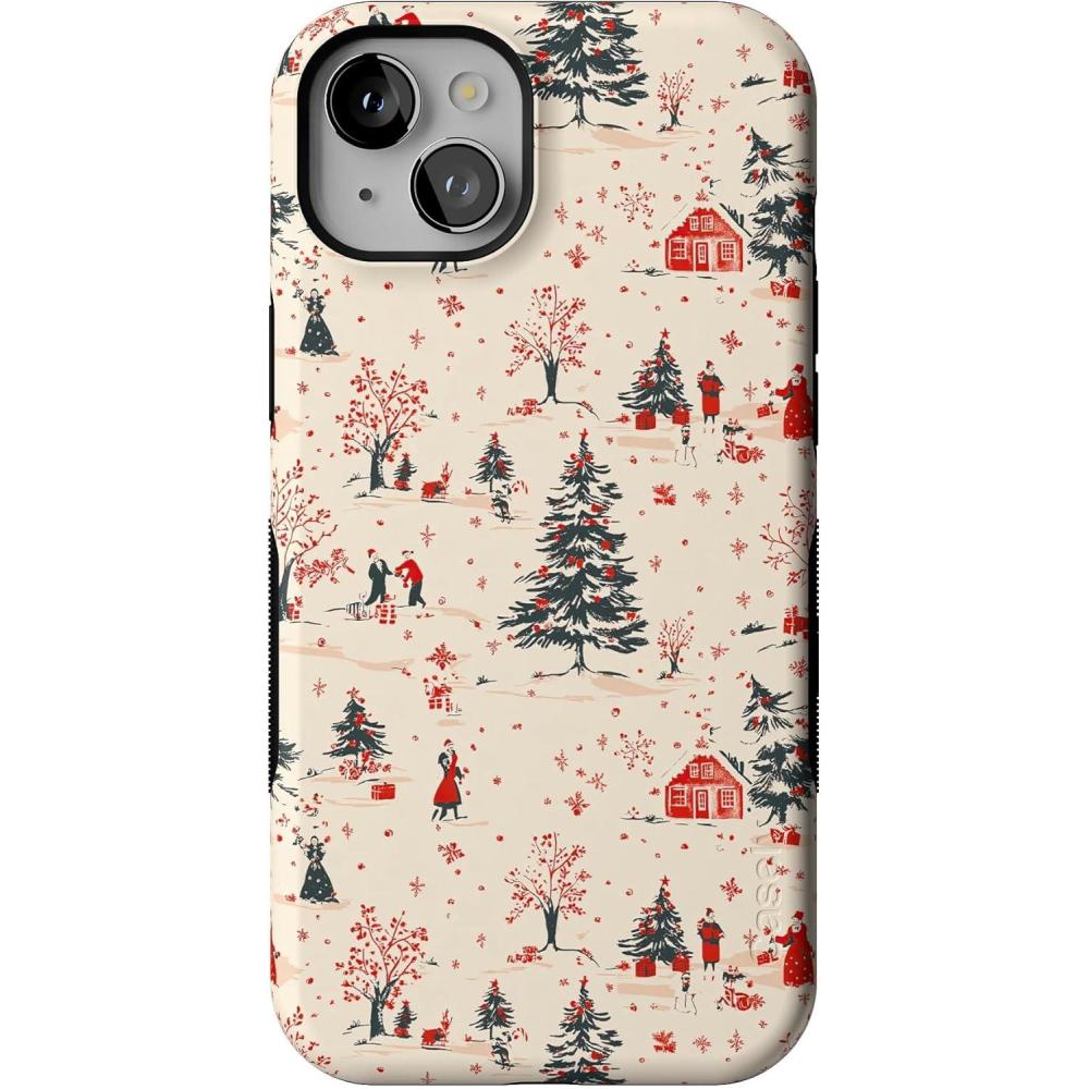 imageCasely iPhone 15 Plus Case  Winter Nostalgia  Vintage Holiday  Bold Protective Design  MagSafe Compatible Design