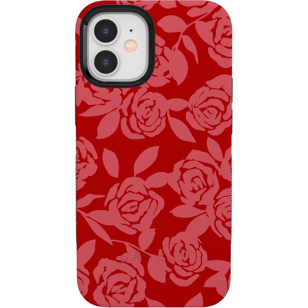 imageCasely iPhone 15 Pro Case Heart Noir Tiny Hearts Bold Protective Design MagSafe Compatible DesignFinal Rose Red Pink Floral