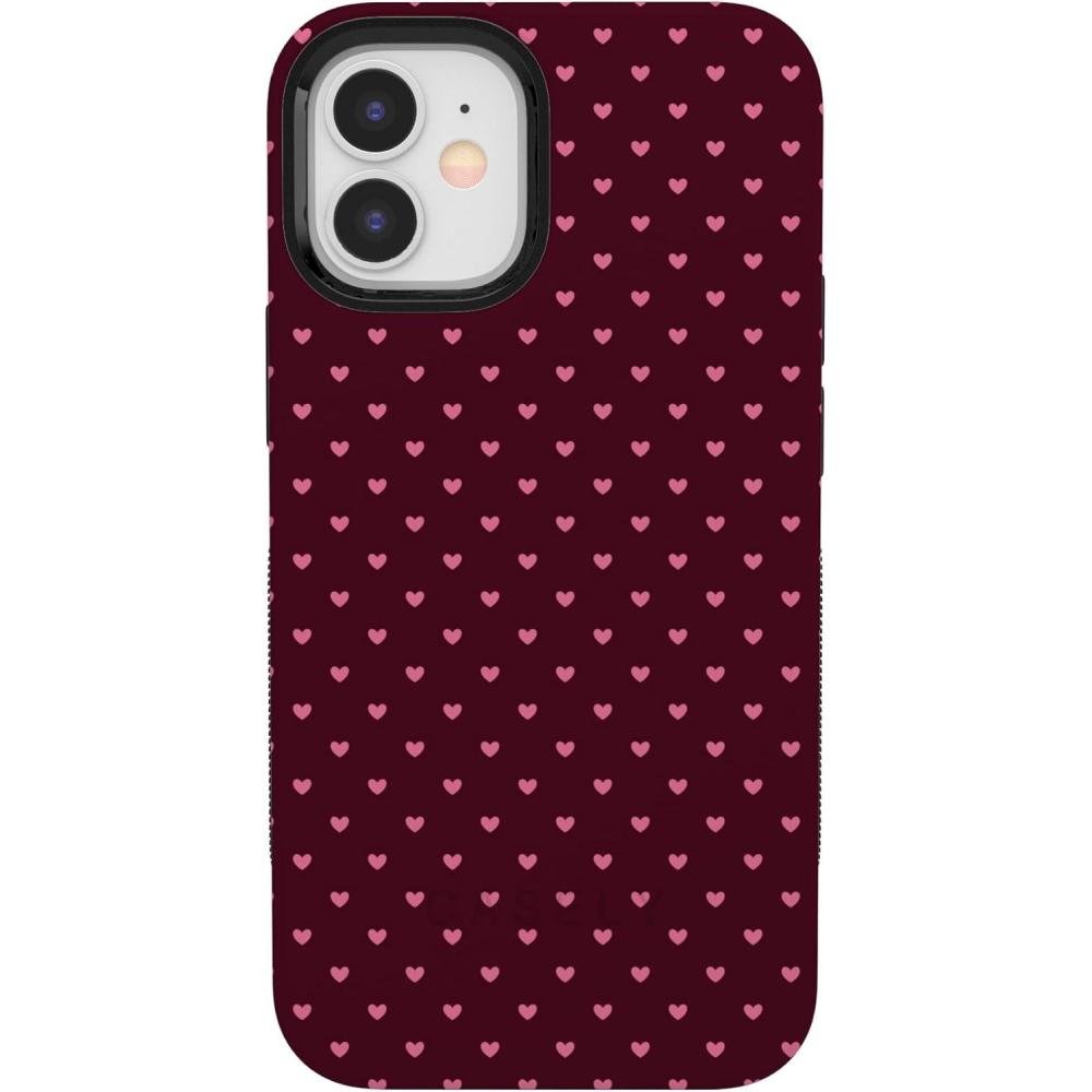 imageCasely iPhone 15 Pro Case  Heart Noir  Tiny Hearts  Bold Protective Design  MagSafe Compatible DesignHeart Noir  Tiny Hearts