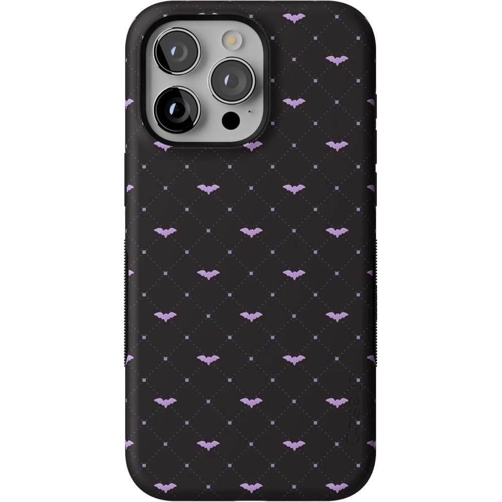 imageCasely iPhone 15 Pro Case  Such a Battie  Purple Bats  Bold Protective Design  MagSafe Compatible Design