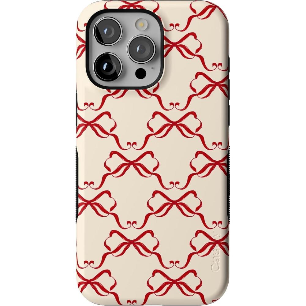 imageCasely iPhone 15 Pro Max Case  All Wrapped Up  Vintage Bows  Bold Protective Design  MagSafe Compatible Design