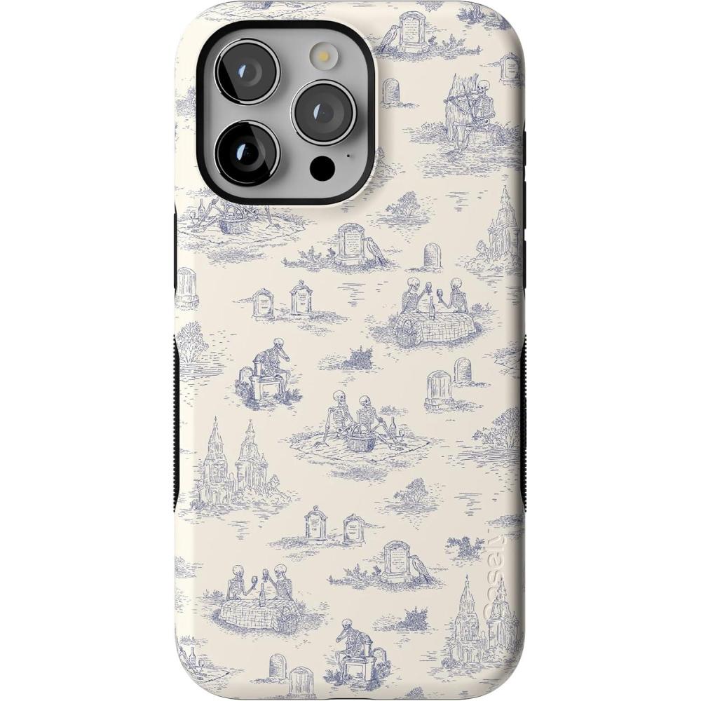 imageCasely iPhone 15 Pro Max Case  Graveyard Gathering  Skeleton Picnic  Bold Protective Design  MagSafe Compatible Design