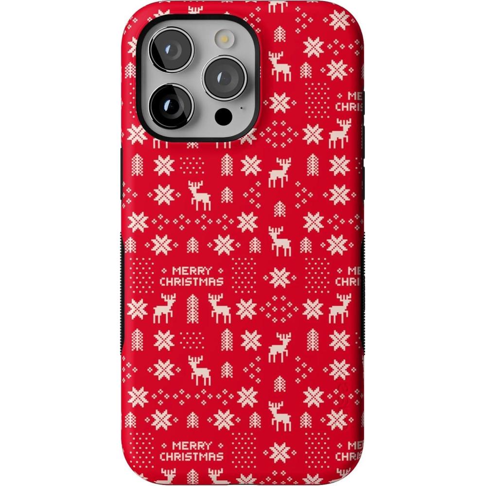 imageCasely iPhone 15 Pro Max Case  Stocking Stuffer  Christmas Knit  Bold Protective Design  MagSafe Compatible Design