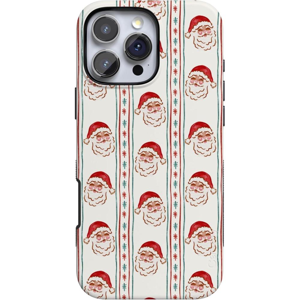 imageCasely iPhone 16 Pro Case  Jolly St Nick  Retro Claus  Bold Protective Design  MagSafe Compatible Design