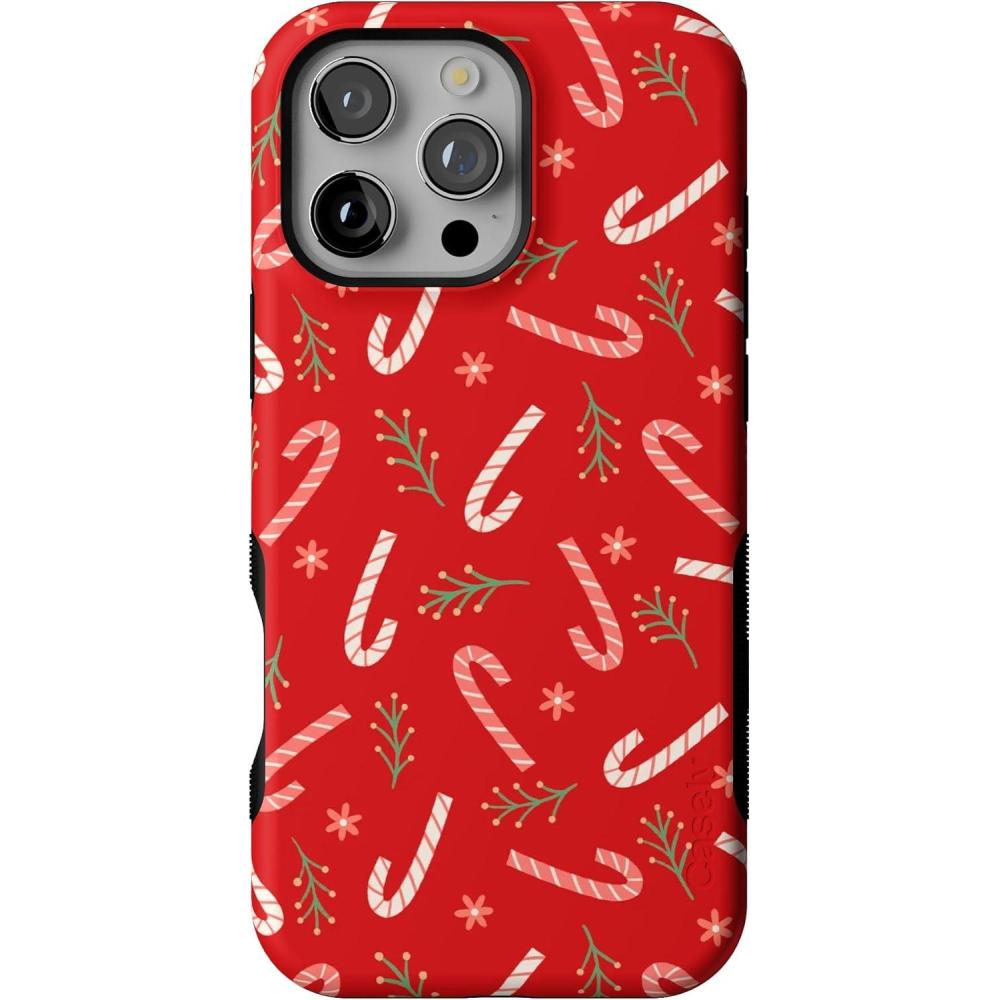imageCasely iPhone 16 Pro Case  Peppermint Kiss  Candy Cane  Bold Protective Design  MagSafe Compatible Design