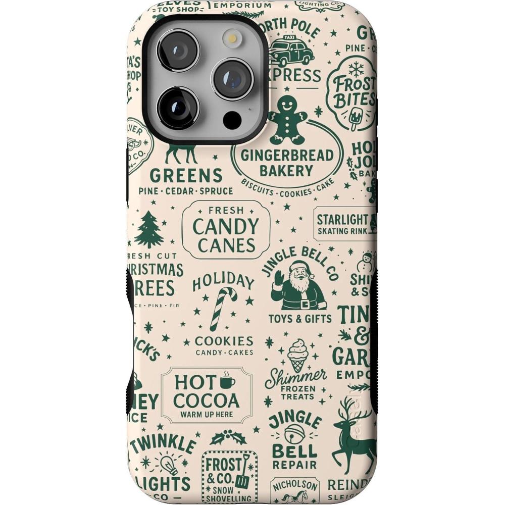 imageCasely iPhone 16 Pro Case  Santas Stamps  Holiday Market  Bold Protective Design  MagSafe Compatible Design