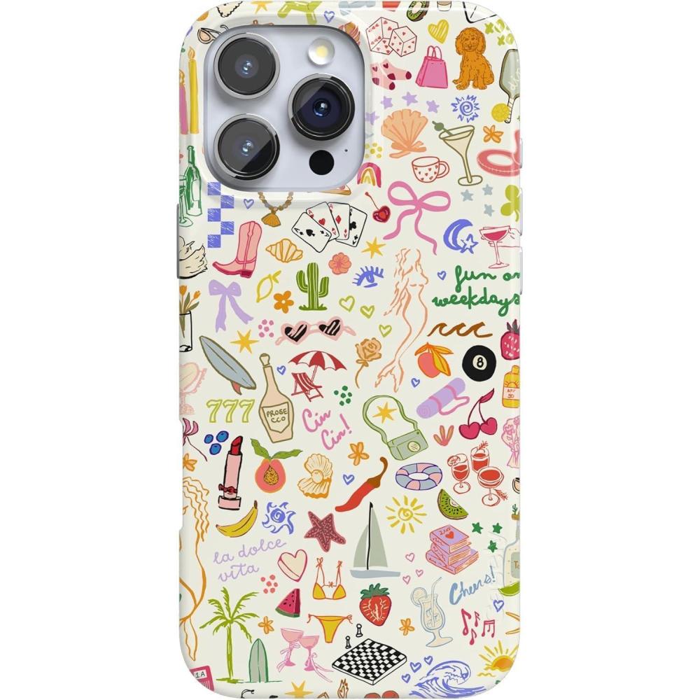 imageCasely iPhone 16 Pro Max Case  Garden Party  Mushroom Floral  Compatible with MagSafe  Classic Ultra Slim DesignAll the Fun Things  Fun on Weekdays