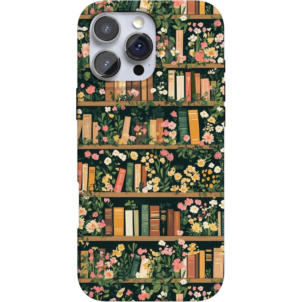 imageCasely iPhone 16 Pro Max Case  Garden Party  Mushroom Floral  Compatible with MagSafe  Classic Ultra Slim DesignBook Nook  Floral Library