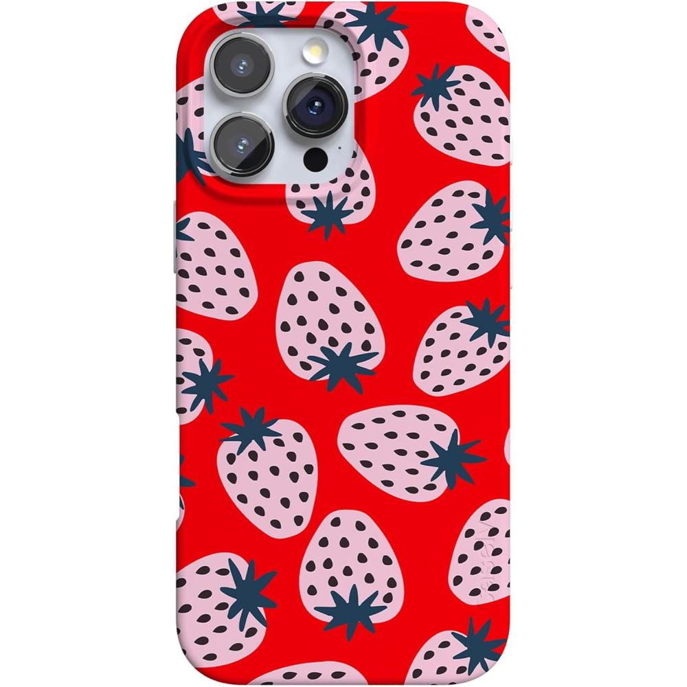 imageCasely iPhone 16 Pro Max Case  Garden Party  Mushroom Floral  Compatible with MagSafe  Classic Ultra Slim DesignId Pick You  Red Strawberry