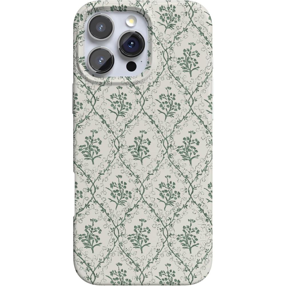 imageCasely iPhone 16 Pro Max Case  Garden Party  Mushroom Floral  Compatible with MagSafe  Classic Ultra Slim DesignSage Tapestry  Floral Vines