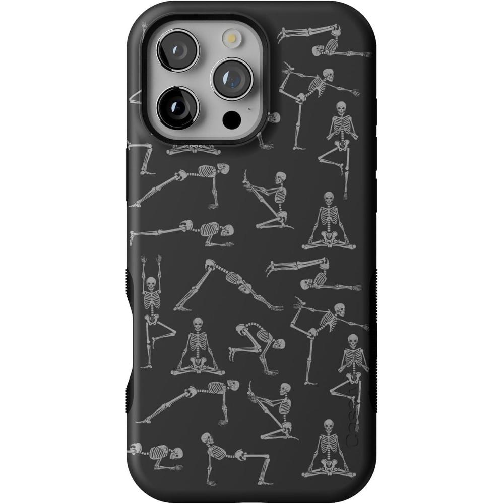 imageCasely iPhone 16 Pro Max Case  Painted Flowers  Frida Kahlo Floral  Bold Protective Design  Compatible with MagSafeCorpse Pose  Skeleton Yoga