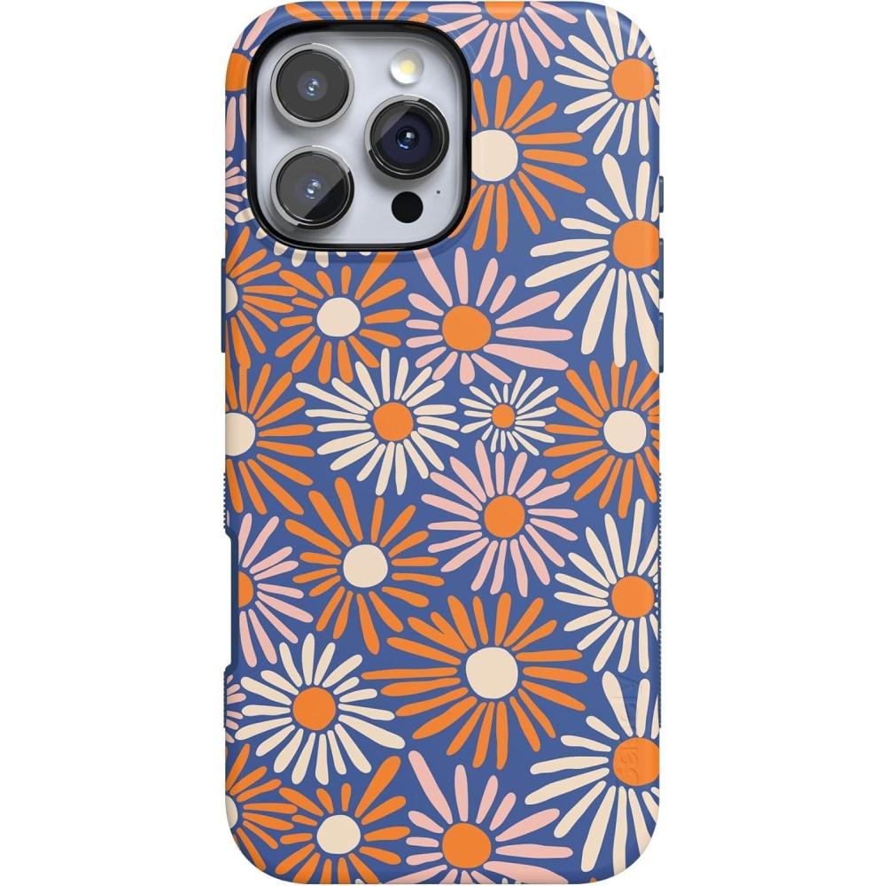 imageCasely iPhone 16 Pro Max Case  Painted Flowers  Frida Kahlo Floral  Bold Protective Design  Compatible with MagSafeSpring Forward  Daisy Floral