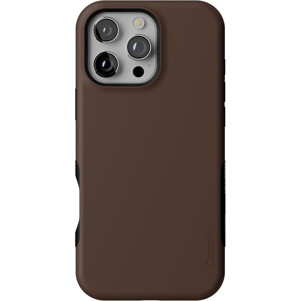 imageCasely iPhone 16 Pro Max Case  Painted Flowers  Frida Kahlo Floral  Bold Protective Design  Compatible with MagSafeThe Boyfriend Collection  Espresso Brown