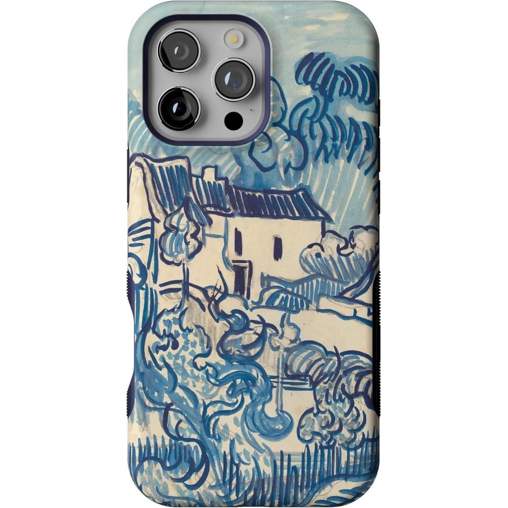 imageCasely iPhone 16 Pro Max Case  Painted Flowers  Frida Kahlo Floral  Bold Protective Design  Compatible with MagSafeVan Gogh  Landscape With Houses