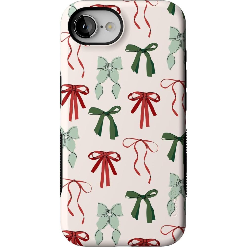 imageCasely iPhone 16e Case  Festive Girlie  Holiday Bows  Bold Protective Design  MagSafe Compatible Design