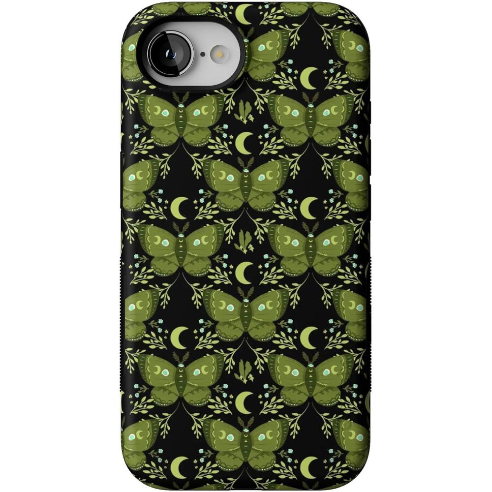 imageCasely iPhone 16e Case  Mystic Moths  Green Twilight  Bold Protective Design  MagSafe Compatible Design