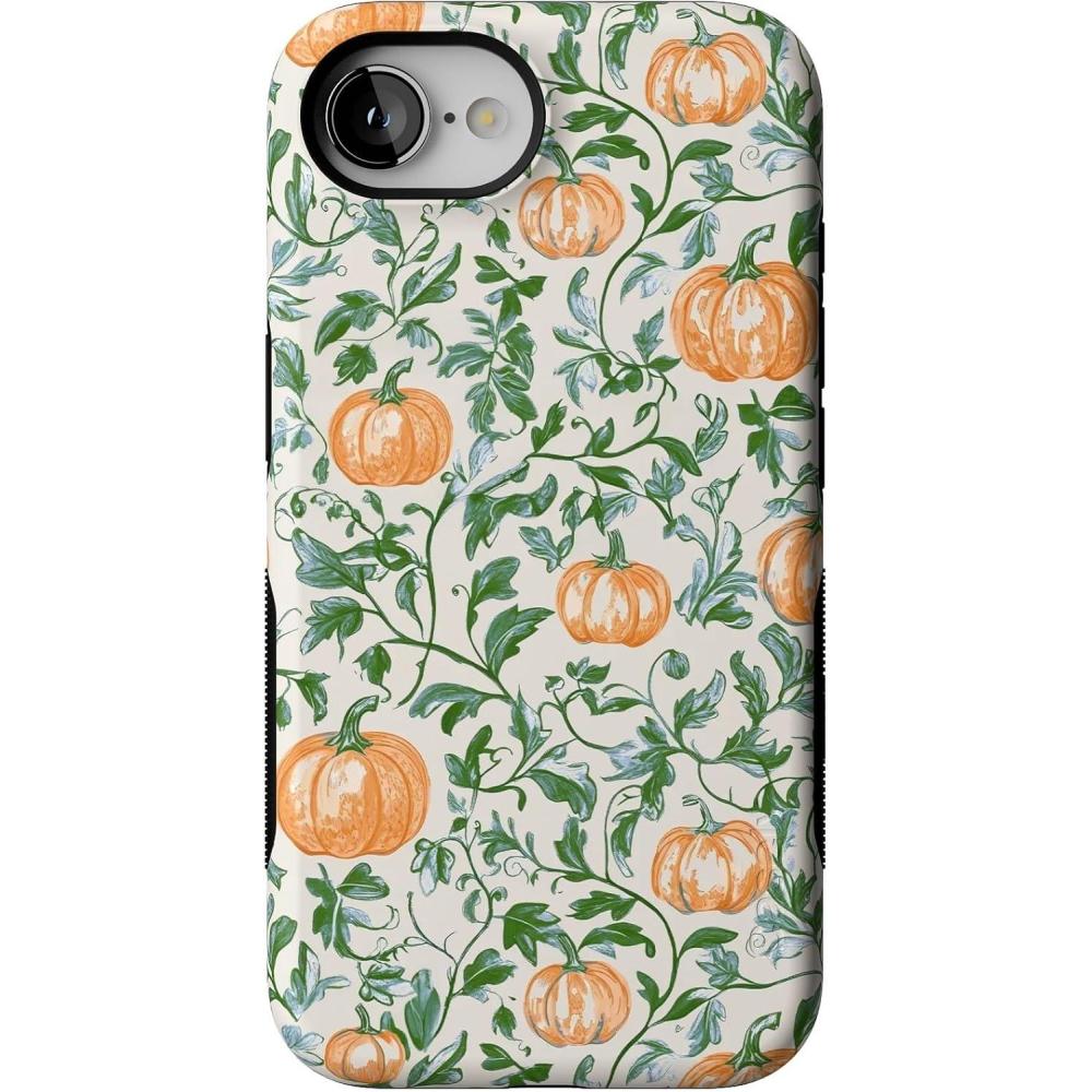 imageCasely iPhone 16e Case  Pumpkin Patch  Green Vines  Bold Protective Design  MagSafe Compatible Design