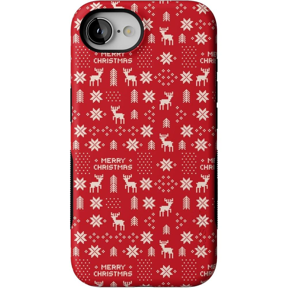 imageCasely iPhone 16e Case  Stocking Stuffer  Christmas Knit  Bold Protective Design  MagSafe Compatible Design