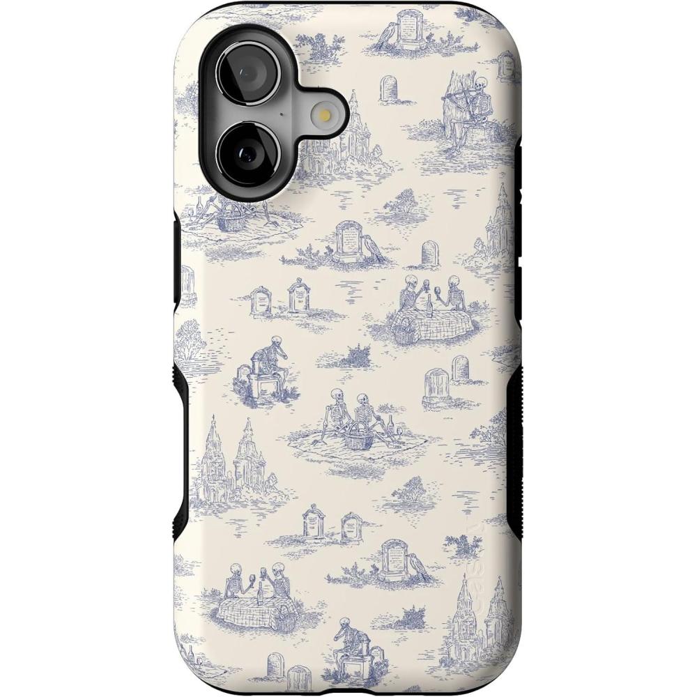 imageCasely iPhone 17 Case  Graveyard Gathering  Skeleton Picnic  Bold Protective Design  MagSafe Compatible Design