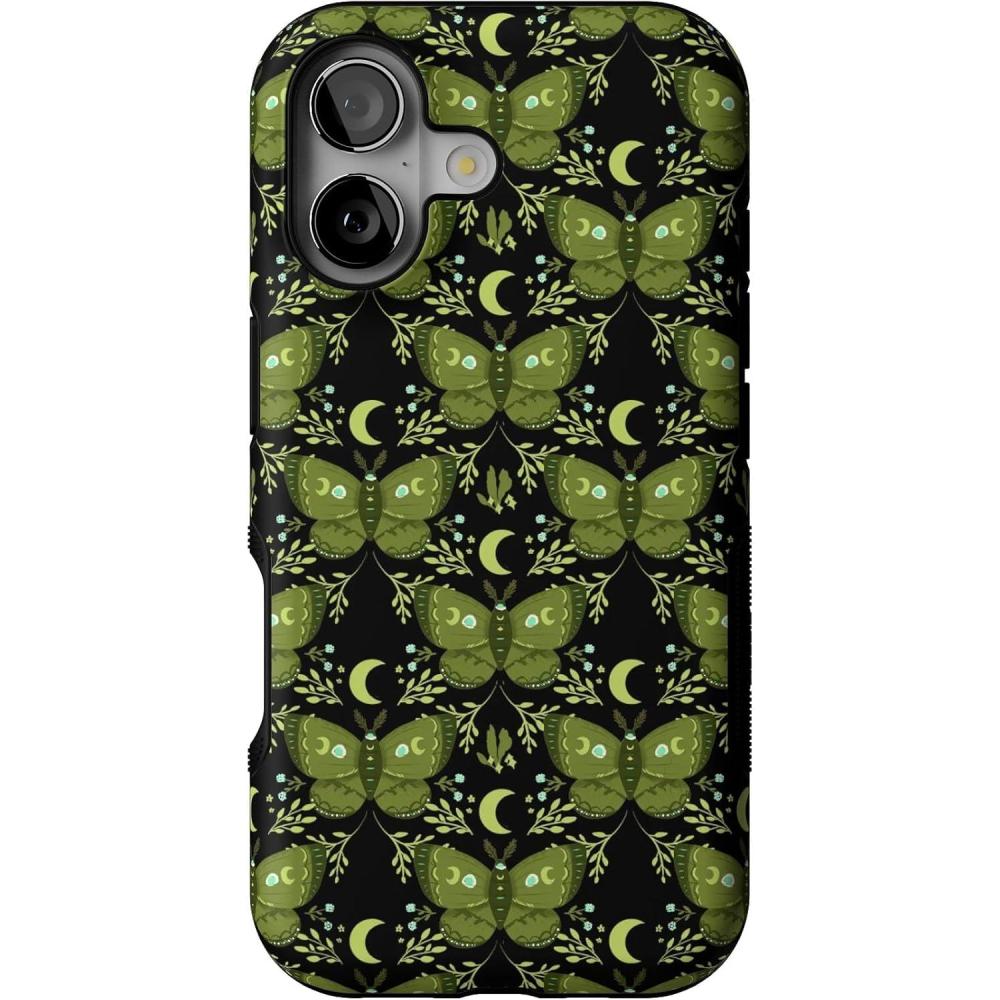imageCasely iPhone 17 Case  Mystic Moths  Green Twilight  Bold Protective Design  MagSafe Compatible Design