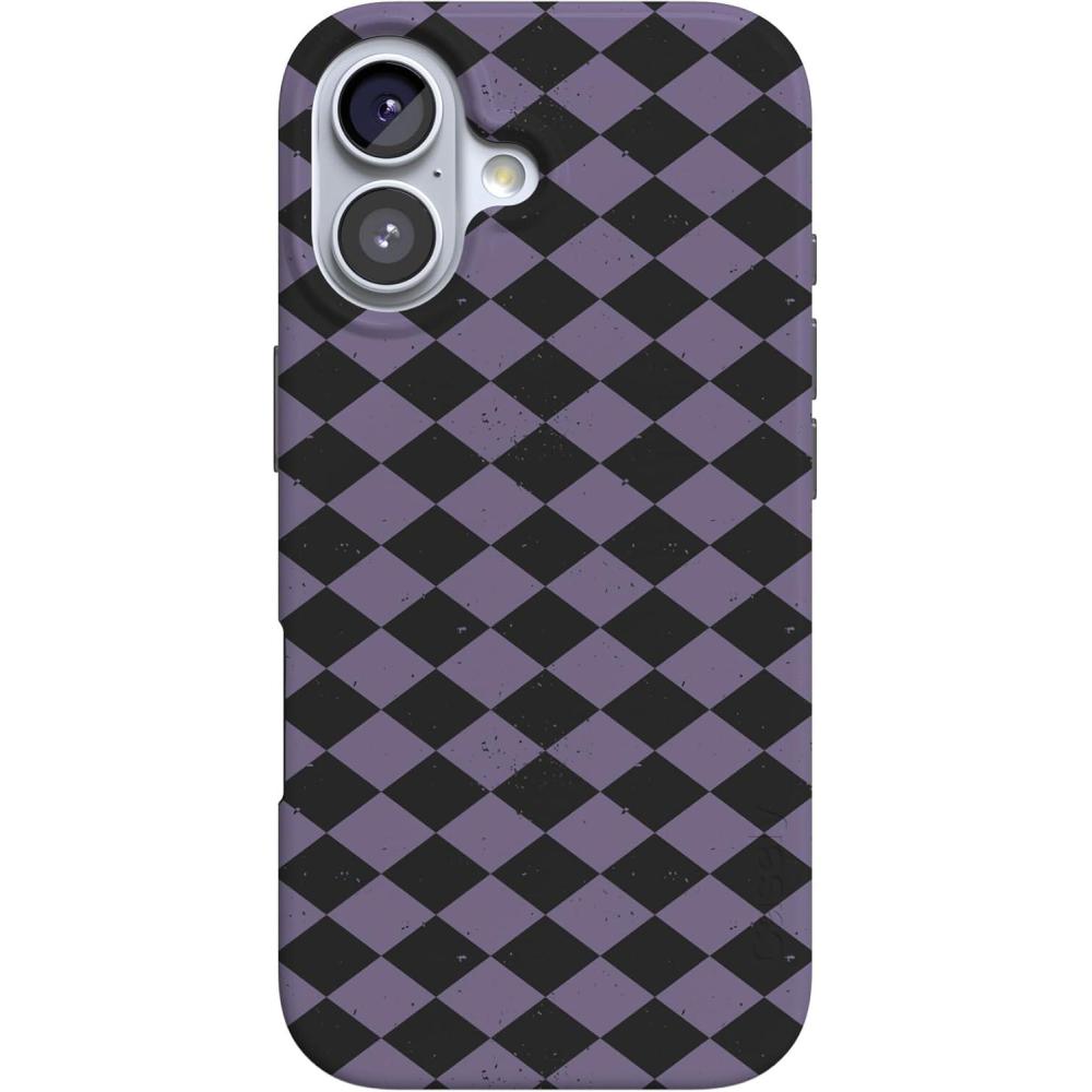 imageCasely iPhone 17 Case  Royal Flush  French Deck  Compatible with MagSafe  Classic Ultra Slim DesignHarlequin Midnight Diamond  Black and Purple