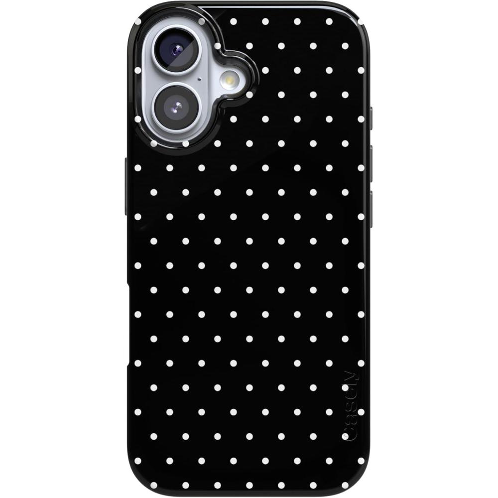 imageCasely iPhone 17 Case  Royal Flush  French Deck  Compatible with MagSafe  Classic Ultra Slim DesignOn the Dot  Black Polka Dot