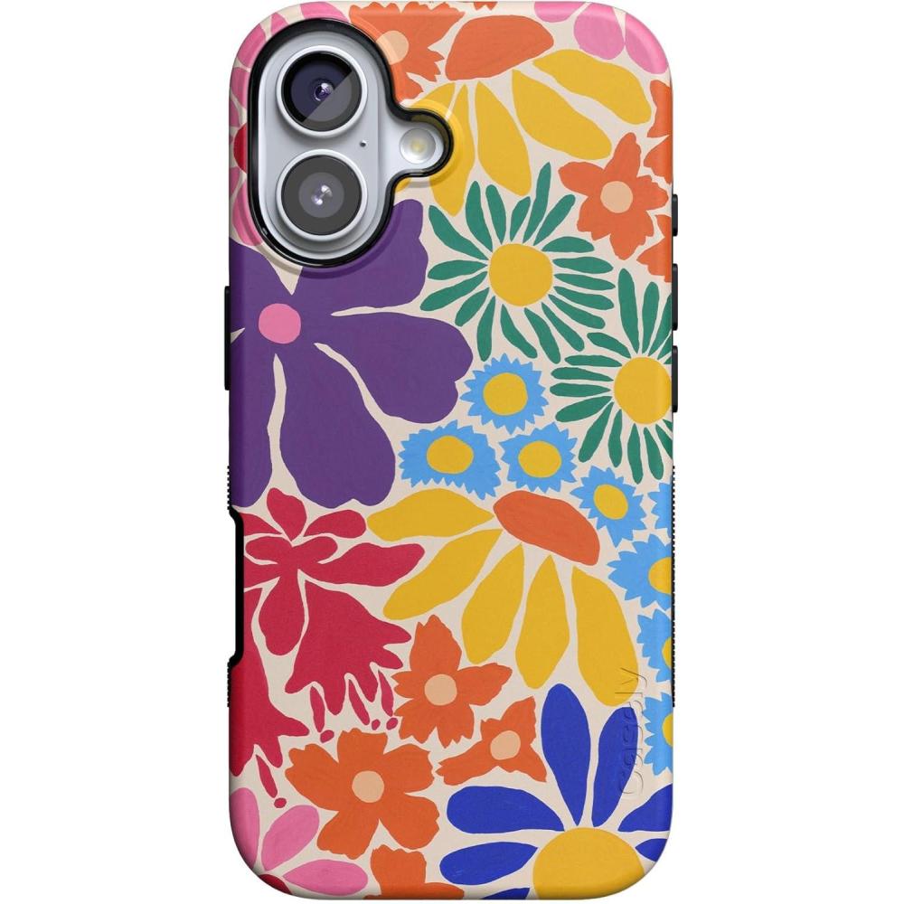 imageCasely iPhone 17 Case  Spot On  Dotted Animal Print  Bold Protective Design  Compatible with MagSafeFlower Patch  MultiColor Floral