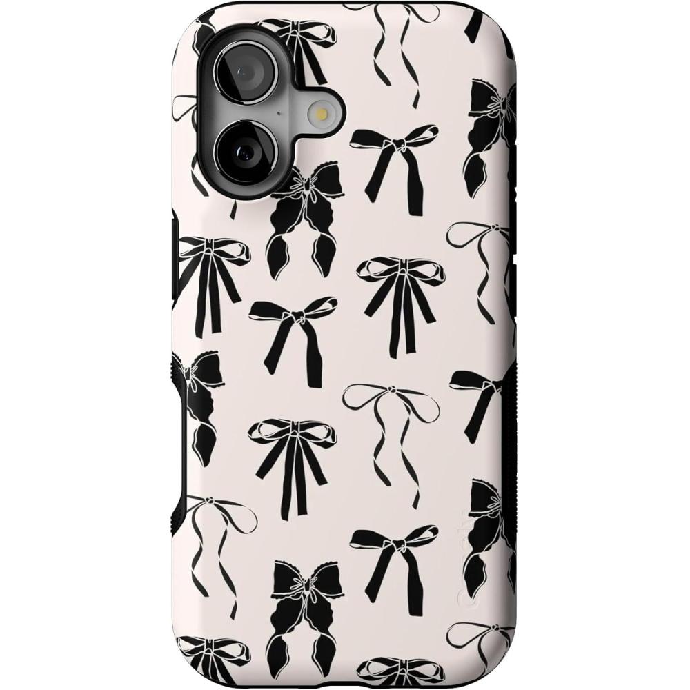 imageCasely iPhone 17 Case  Spot On  Dotted Animal Print  Bold Protective Design  Compatible with MagSafeGoth Girlie  Black Bows