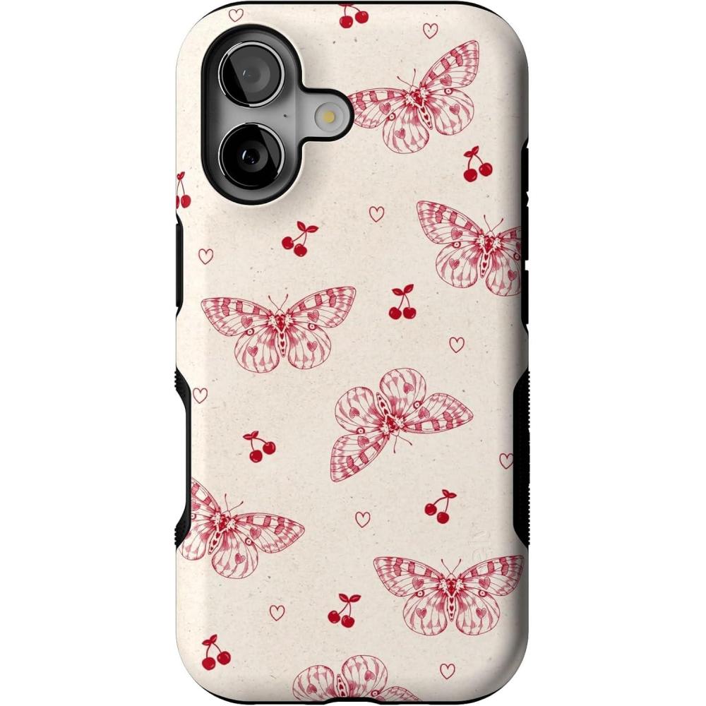 imageCasely iPhone 17 Case  Spot On  Dotted Animal Print  Bold Protective Design  Compatible with MagSafeHeart Flutters  Butterfly