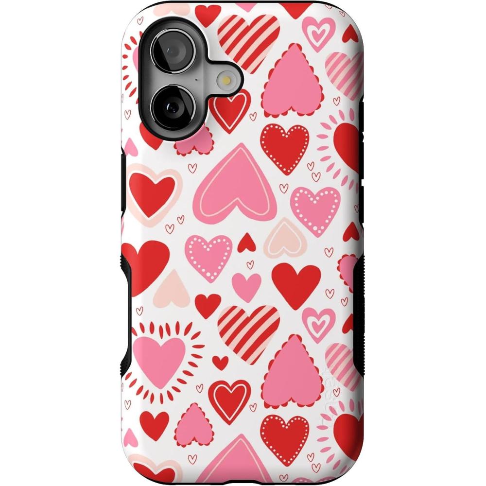 imageCasely iPhone 17 Case  Spot On  Dotted Animal Print  Bold Protective Design  Compatible with MagSafeLove Struck  Heart Stickers