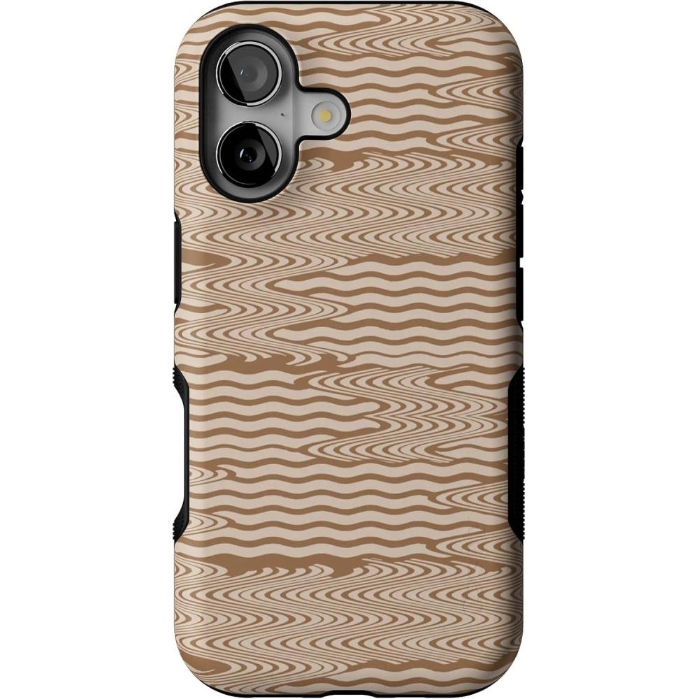 imageCasely iPhone 17 Case  Spot On  Dotted Animal Print  Bold Protective Design  Compatible with MagSafeMocha Ripple  Brown Waves