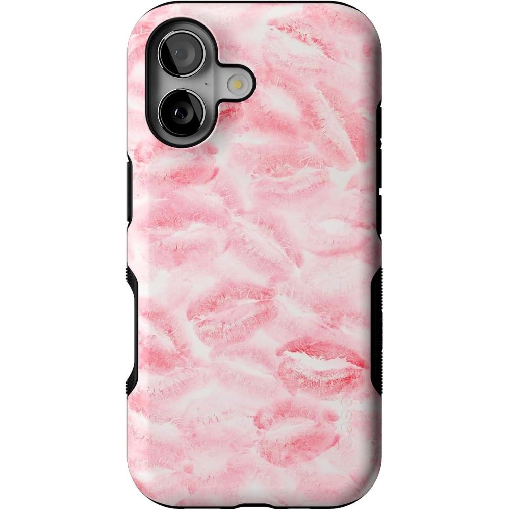 imageCasely iPhone 17 Case  Spot On  Dotted Animal Print  Bold Protective Design  Compatible with MagSafeSealed with a Kiss  Pink Lipstick