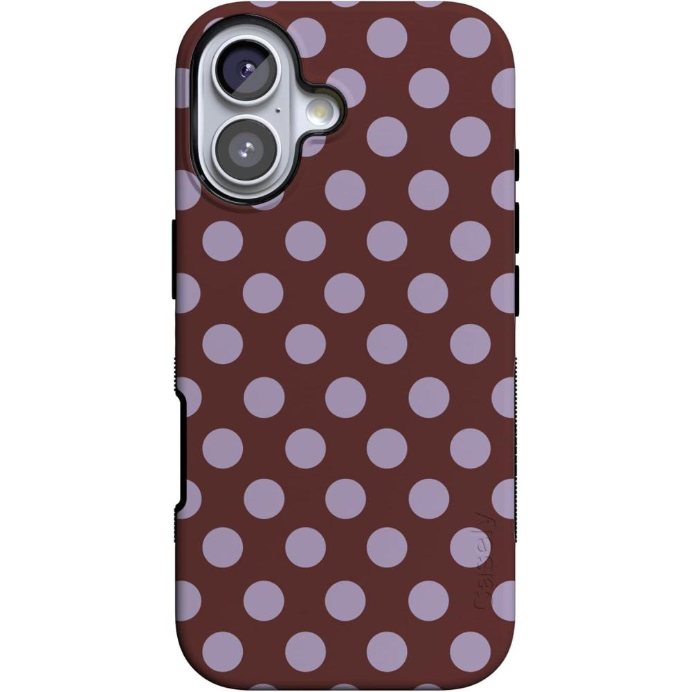 imageCasely iPhone 17 Case  Spot On  Dotted Animal Print  Bold Protective Design  Compatible with MagSafeSpotted in SoHo  Burgundy Polka Dot