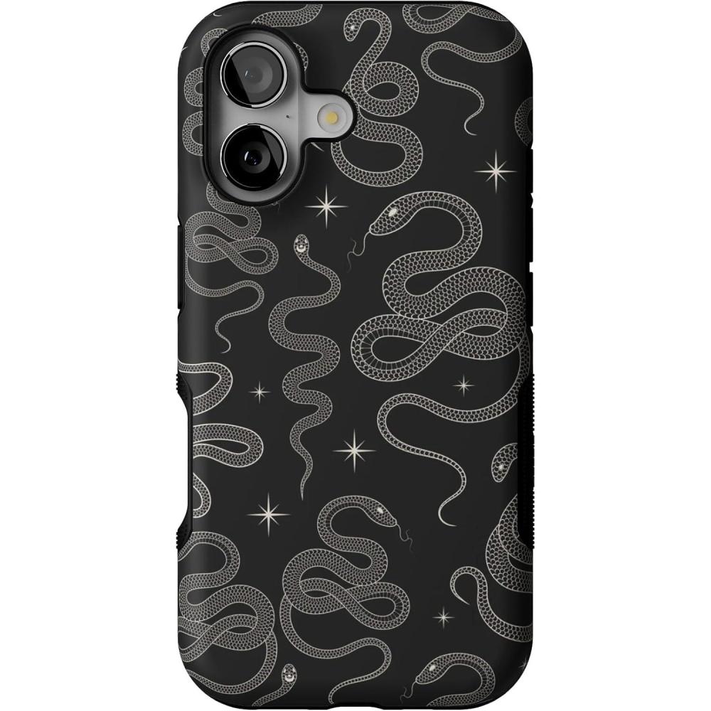 imageCasely iPhone 17 Case  Spot On  Dotted Animal Print  Bold Protective Design  Compatible with MagSafeWere Ready For It  Black Serpent