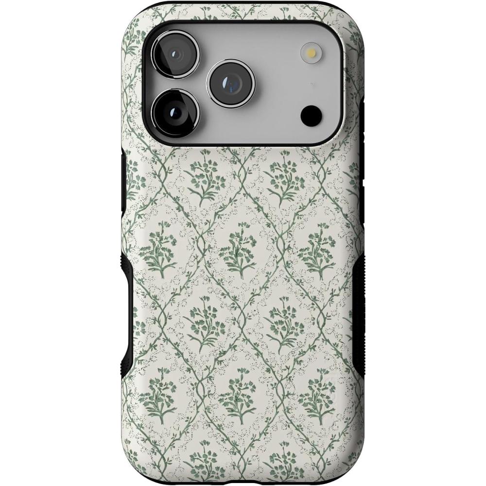 imageCasely iPhone 17 Pro Case  All Decked Out  Festive Ornaments  Bold Protective Design  Compatible with MagSafeSage Tapestry  Floral Vines