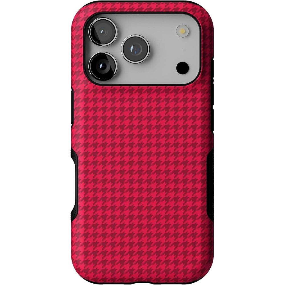 imageCasely iPhone 17 Pro Case  Best Dressed  Red Houndstooth  Bold Protective Design  MagSafe Compatible Design