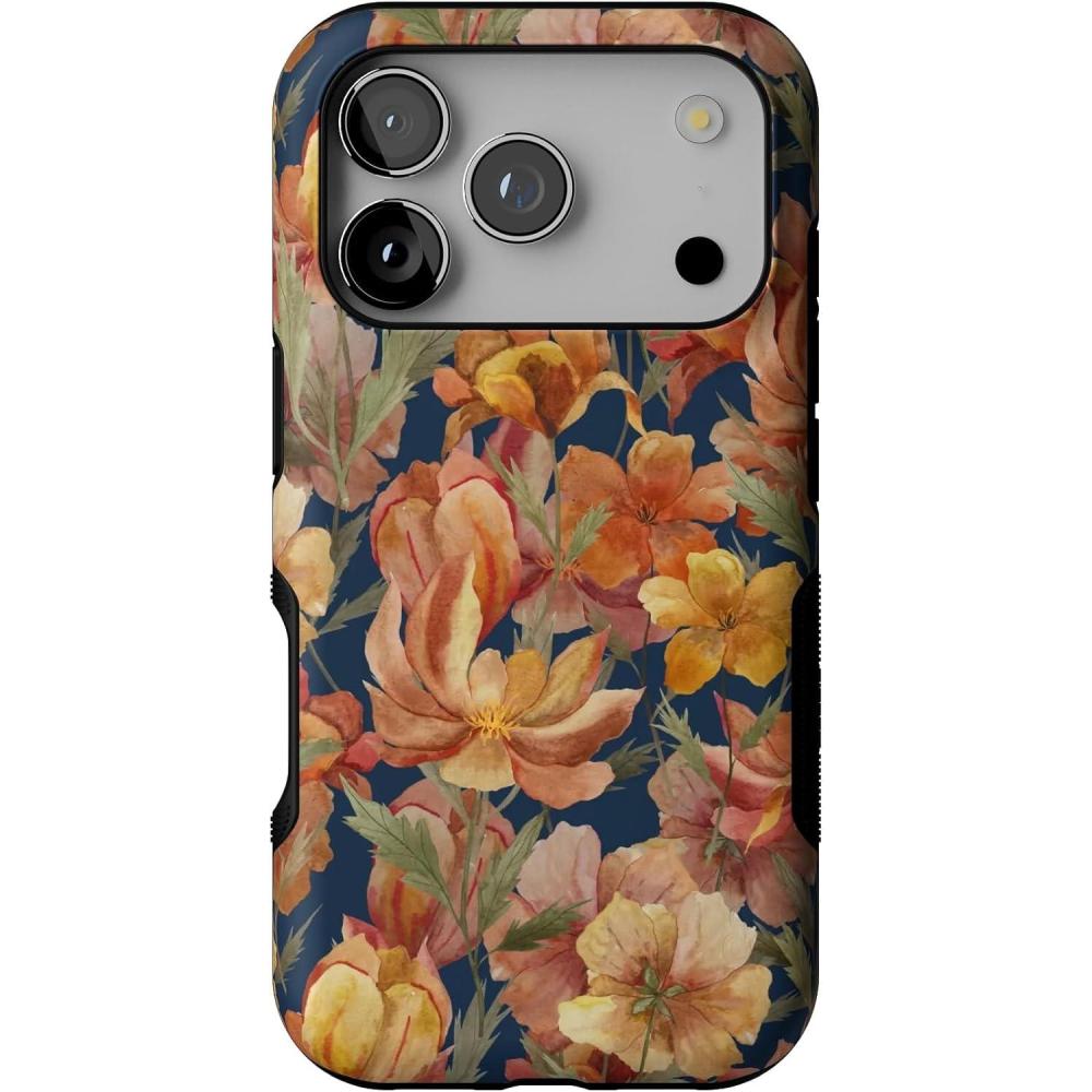 imageCasely iPhone 17 Pro Case  Fallen Gold  Antique Floral  Bold Protective Design  Compatible with MagSafe