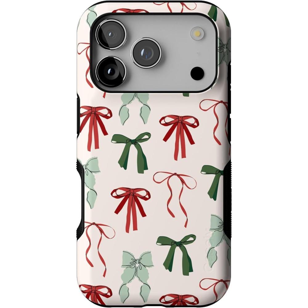 imageCasely iPhone 17 Pro Case  Festive Girlie  Holiday Bows  Bold Protective Design  MagSafe Compatible Design