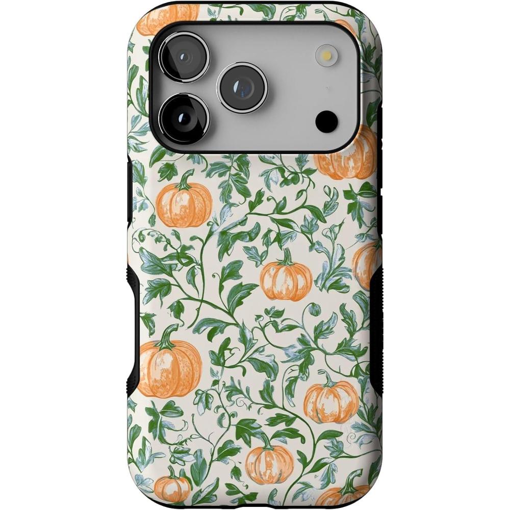 imageCasely iPhone 17 Pro Case  Pumpkin Patch  Green Vines  Bold Protective Design  MagSafe Compatible Design