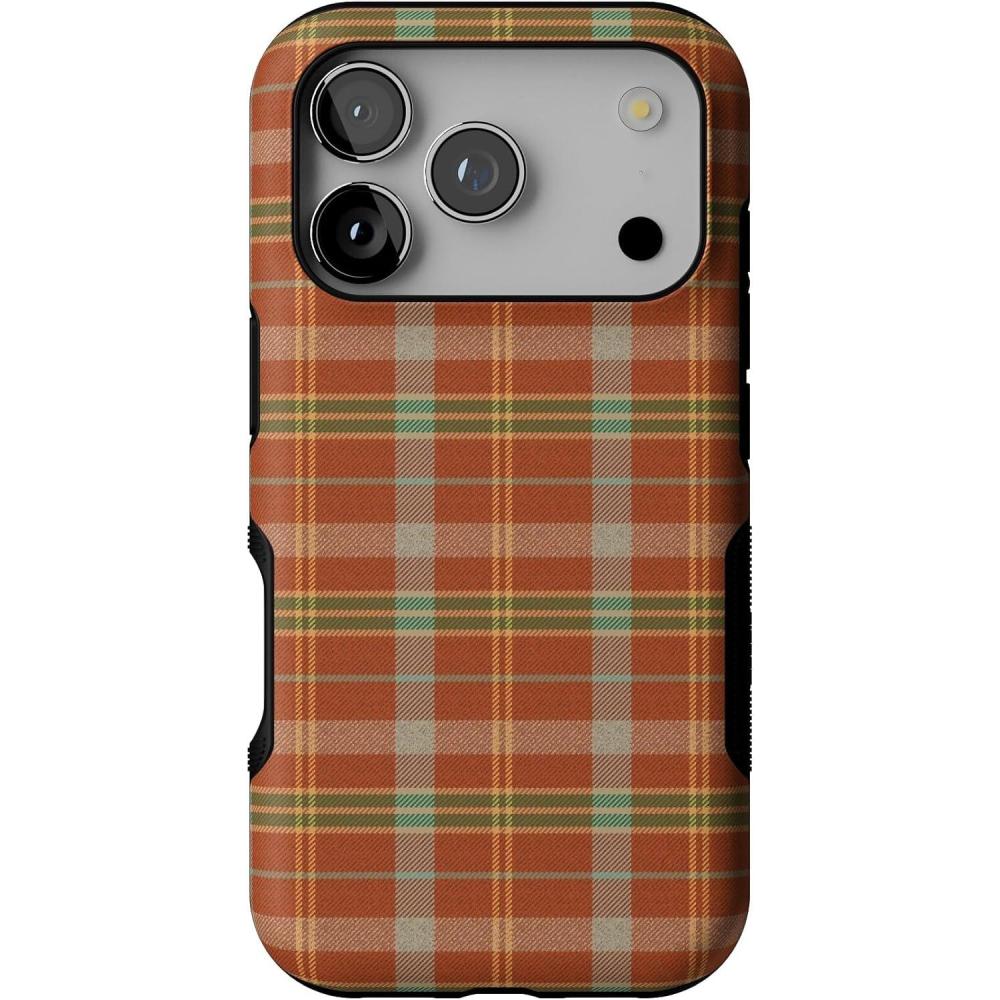 imageCasely iPhone 17 Pro Case  Spiced Chai  Fall Plaid  Bold Protective Design  MagSafe Compatible Design